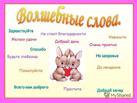 Вежливые слова картинки