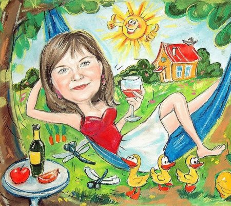 Шарж женщина на даче