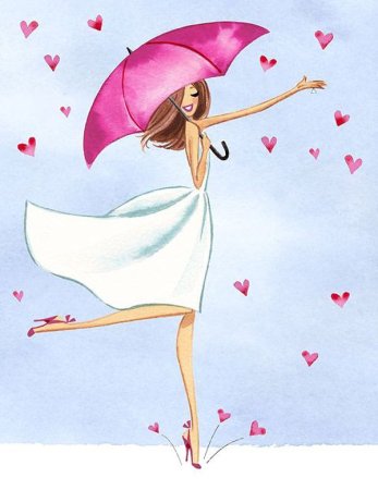 Стильная открытка девушке