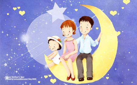 Семья на прозрачном фоне