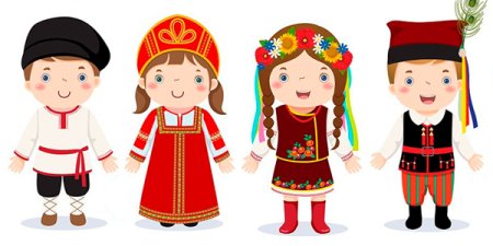 Человечки в национальных костюмах