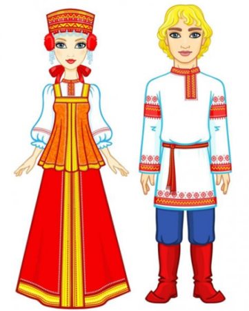 Русский национальный костюм вектор