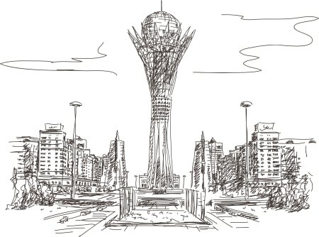 Байтерек Астана рисунок