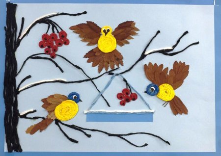 Аппликация синичка