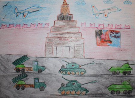 Парад Победы рисунки детей