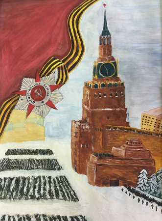 Рисунок на тему парад Победы