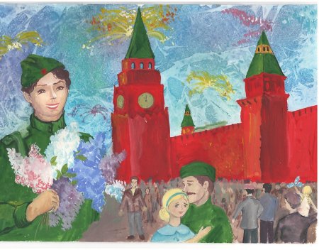Рисование парад Победы старшая группа