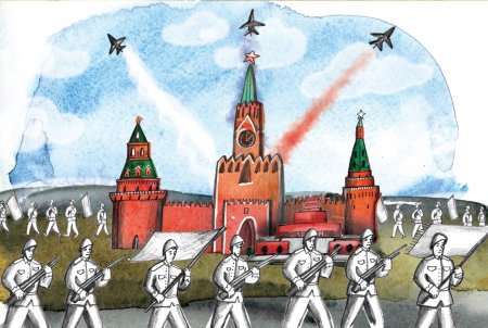Рисунок на тему парад Победы карандашом