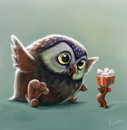 Прикольное поздравление с совой