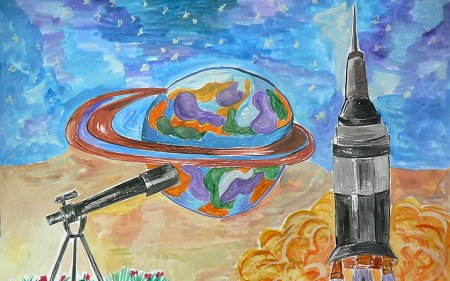Рисунок ко Дню космонавти