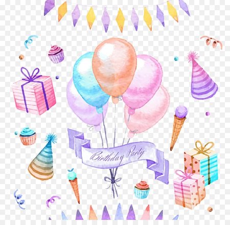 Тортик с днем рождения на прозрачном фоне