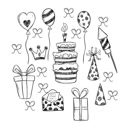 Силуэты праздничные тортики