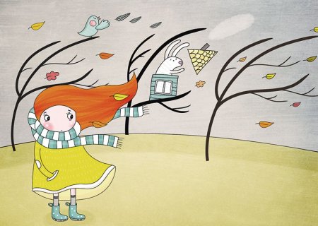 Дарья Нюберг иллюстрации осенний ветер