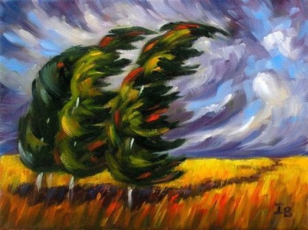 Ветреный день картина