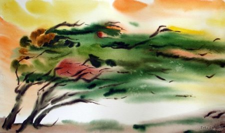 Техника рисования по сырому