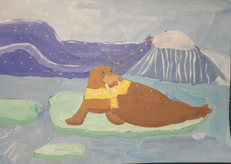 Морж гуашью