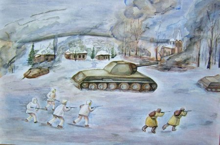 Рисунок на тему битва под Москвой