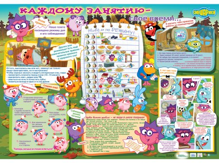 Плакат здоровый образ жизни Смешарики