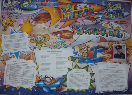 Плакат "день космонавтики"