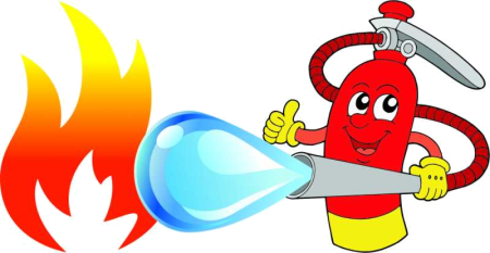 Пожарный с огнетушителем раскраска