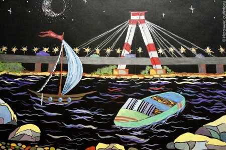 Октябрьский мост Череповец рисунок