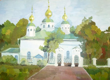 Воскресенский собор Череповец рисунок