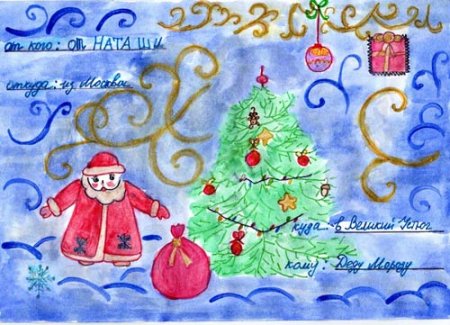 Поздравительная открытка деду Морозу нарисовать