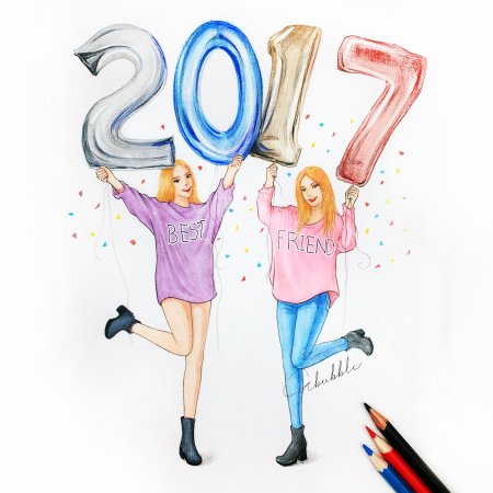 Рисунок на день рождения подруге