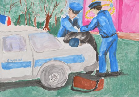Рисунки ко Дню милиции для детей