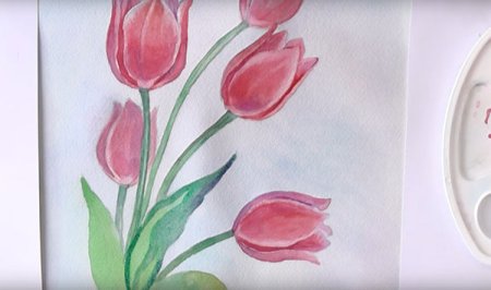 Рисование цветов к 8 марта