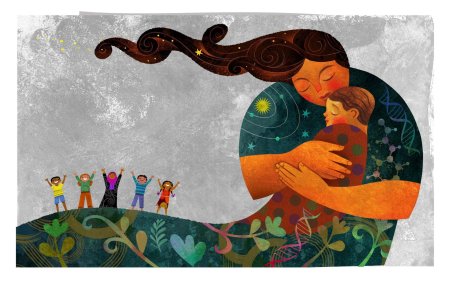 Мама и ребенок абстракция