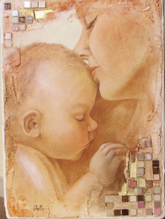 Современная живопись мать и дитя