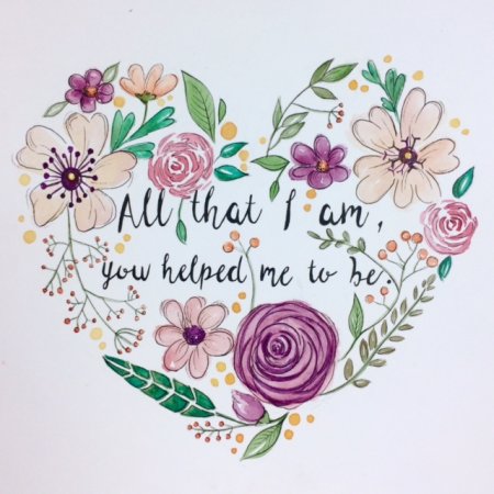 Открытка на день матери маркерами