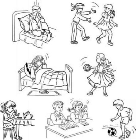 Распорядок дня раскраска