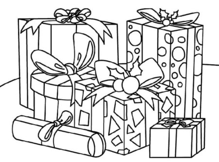 Новогодние подарки раскраска
