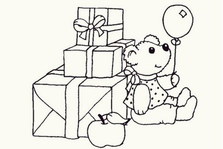 Новогодние подарки раскраска