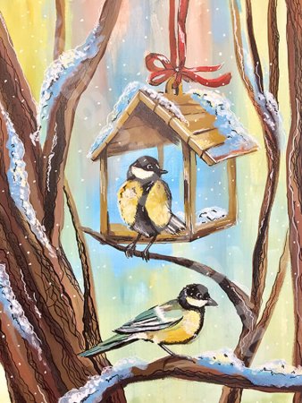 Рисование синички