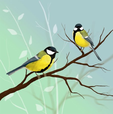 Синички для декупажа