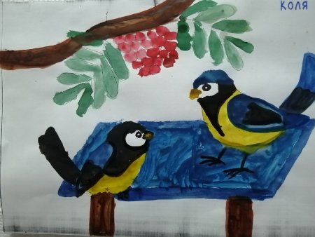 Рисование в старшей группе на тему синичка