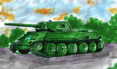 Лёгкие рисунки на девятое мая танк