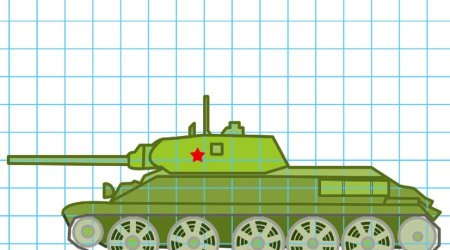 Танк т-34 с танкистом