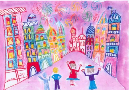 Детские рисунки города