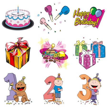 Наклейки "день рождения"