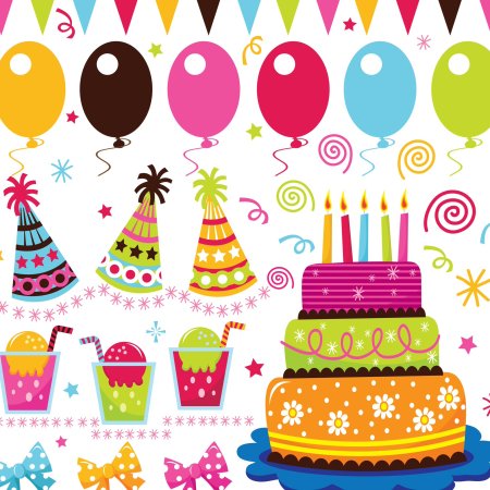 Детский день рождения вектор