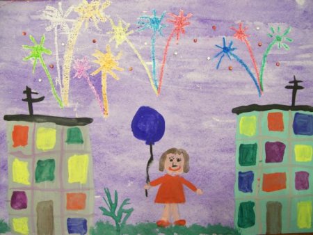 Рисование праздничный город