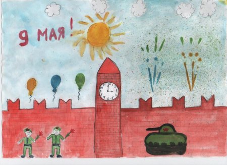 Рисунки салют Победы для детей
