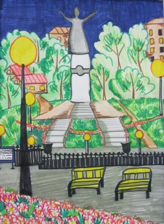 Рисование достопримечательности города