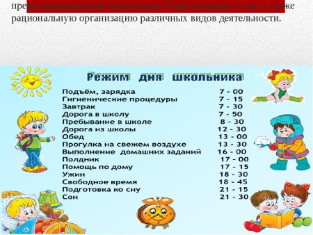 Распорядок дня