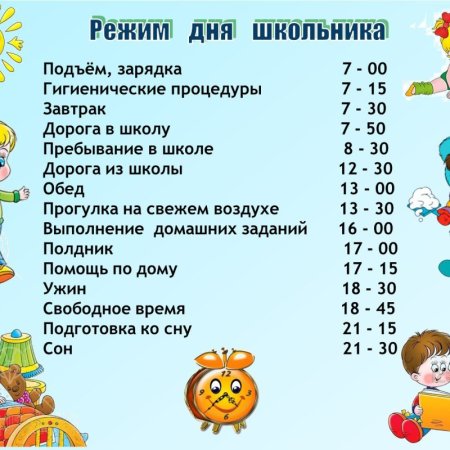 Режим дня школьника
