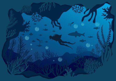 Силуэты морских обитателей